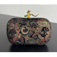 Shop Discount Bottega Veneta Knot Clutch with Flower Clasp in Jacquard Velvet BV040161 Gold/Red/Blue/Black 2026