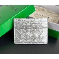 Pretty Style Bottega Veneta Intrecciato Leather Credit Card Case 743209 Silver 2026