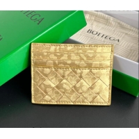 Trendy Design Bottega Veneta Intrecciato Leather Credit Card Case 743209 Gold 2026