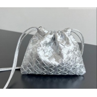 Well Crafted Bottega Veneta Small Dustbag in Intrecciato Lamina Satin Leather 816987 Silver 2026