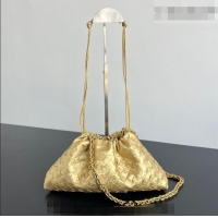 Best Quality Bottega Veneta Dustbag Notte Bag in Intrecciato Lamina Satin Leather 839394 Gold 2026