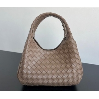Luxury Cheap Bottega Veneta Small Campana Hobo Bag in Intrecciato Leather 854248 Pinecone Brown 2026