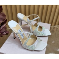 Good Product Jimmy Choo Anise 95 Mule Sandals with Crystals J091231 White 2026
