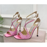 Affordable Price Jimmy Choo Azia 95 Sandals with Crystals J091235 White/Pink 2026