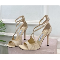 Grade Jimmy Choo Azia 95 Sandals with Crystals J091236 Beige 2026