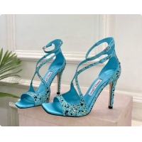 Best Price Jimmy Choo Azia 95 Sandals with Crystals J091238 Blue 2026