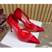 Good Quality Jimmy Choo Brigitte 100 Pumps in Mesh and Satin J091244 Red 2026