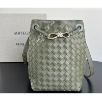Inexpensive Bottega Veneta Andiamo Small Bucket Bag in Intrecciato Leather 855759 Pickle Green 2026