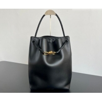New Design Bottega Veneta Andiamo Bucket Bag in Silky Leather 844169 Black 2026