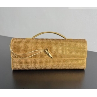 Best Product Bottega Veneta Long Clutch Bag Andiamo in Suede and Crystals 844124 Gold 2026
