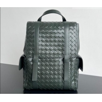 Top Design Bottega Veneta Men's Back To School Backpack Bag in Intrecciato Leather 805971 Dark Green 2026