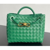 Famous Brand Bottega Veneta Small Andiamo Top Handle Bag in Intrecciato Leather 743568 Jungle Green 2026