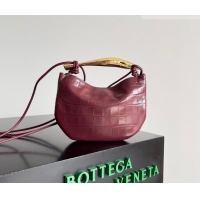 Top Design Bottega Veneta Mini Sardine Bag in Crocodile Embossed Leather 744267 Burgundy 2026