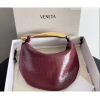 New Release Creation Bottega Veneta Sardine bag in Crocodile Embossed Leather 754657 Burgundy 2026