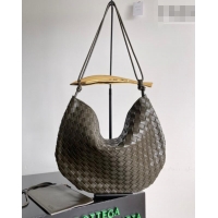 Best Grade Bottega Veneta Large Sardine Bag with Strap in Intrecciato Leather 754988 Dark Khaki 2026