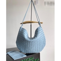 Market Sells Bottega Veneta Large Sardine Bag with Strap in Intrecciato Leather 754988 Light Blue 2026