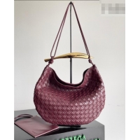 Grade Quality Bottega Veneta Large Sardine Bag with Strap in Intrecciato Leather 754988 Burgundy 2026