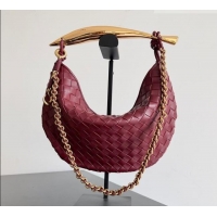 Market Sells Bottega Veneta Sardine Bag with Chain in Intrecciato Leather 776768 Burgundy 2026