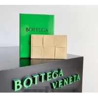 Well Crafted Bottega Veneta Cassette Credit Card Case in Intreccio Leather 742693 Porridge 2026