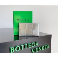 Market Sells Bottega Veneta Cassette Credit Card Case in Intreccio Leather 742693 Silver 2026