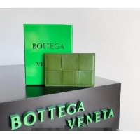 Best Grade Bottega Veneta Cassette Credit Card Case in Intreccio Leather 742693 Avocado 2026