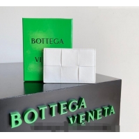 Good Looking Bottega Veneta Cassette Credit Card Case in Intreccio Leather 742693 White 2026