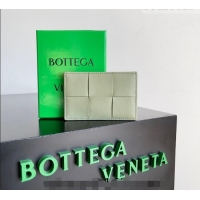 Grade Design Bottega Veneta Cassette Credit Card Case in Intreccio Leather 742693 Travertine Green 2026