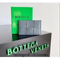 Shop Promotional Bottega Veneta Cassette Credit Card Case in Intreccio Leather 742693 Grey 2026