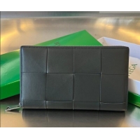 Grade Design Bottega Veneta Men's Cassette Zip Around Wallet in Intreccio Leather 814649 Dark Moss 2026