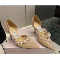 Best Grade Jimmy Choo Aurelie 85 Pump in Beige Candyfloss Glitter J091267 2026