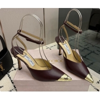 Low Price Jimmy Choo Faiz Pumps in Black Leather J091270 Burgundy 2026