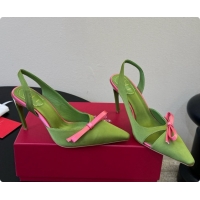 New Arrivals Roger Vivier Slingback Pumps in Satin RV080336 Green 2026