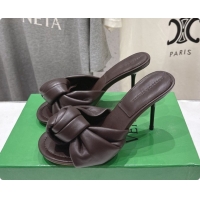 New Product Bottega Veneta Lambskin Cherry Mule 9cm Heel Dark Brown 26080129 2026