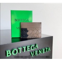 Reasonable Price Bottega Veneta Intrecciato Leather Credit Card Case 796324 Khaki/Black 2026