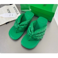 Top Quality Bottega Veneta Kitten Heel Salsa Thong in Intrecciato Leather Green 6080136 2026