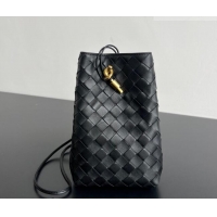 Well Crafted Bottega Veneta Andiamo Phone Pouch in Intrecciato Leather 843890 Black 2026
