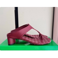 Luxurious Bottega Veneta Livia Thong 4cm Heel BV080343 Burgundy 2026