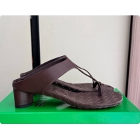 Hot Style Bottega Veneta Livia Thong 4cm Heel BV080345 Chocolate Brown 2026