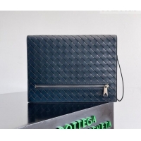 Top Grade Bottega Veneta Men's Intrecciato Leather Document Case With Wristlet 732638 Blue 2026