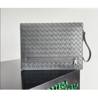 Discount Bottega Veneta Men's Intrecciato Leather Document Case With Wristlet 732638 Grey 2026