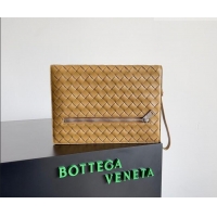 Good Product Bottega Veneta Men's Small Intrecciato Leather Document Case With Wristlet 693675 Brown 2026