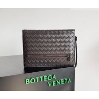 High Quality Bottega Veneta Men's Small Intrecciato Leather Document Case With Wristlet 693675 Fondant Brown 2026