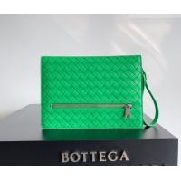 Best Grade Bottega Veneta Men's Small Intrecciato Leather Document Case With Wristlet 693675 Green 2026