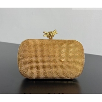 Best Grade Bottega Veneta Classic Knot Clutch in in Suede and Crystals 717622 Gold 2026