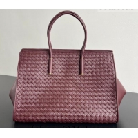 Shop Discount Bottega Veneta Barbara Tote Bag in Intrecciato Leather 868327 Deep Mahogany Red 2026