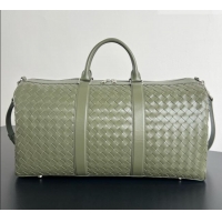 Top Grade Bottega Veneta Cabin Duffle Travel Bag in Intrecciato Leather 795287 Green 2026