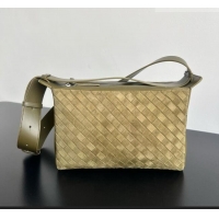 Promotional Bottega Veneta Tribeca Bag in Intrecciato Suede Leather 836016 Green 2026
