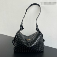 New Design Bottega Veneta Men's Large Loop Camera Bag in Intrecciato Leather 796619 Black 2026