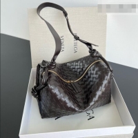 Discount Bottega Veneta Mens Large Loop Camera Bag in Intrecciato Leather 796619 Chocolate Brown 2026