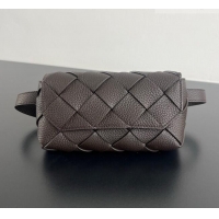 Best Quality Bottega Veneta Mens Diago Belt Bag in Intrecciato Grained Leather 805773 Chocolate Brown 2026